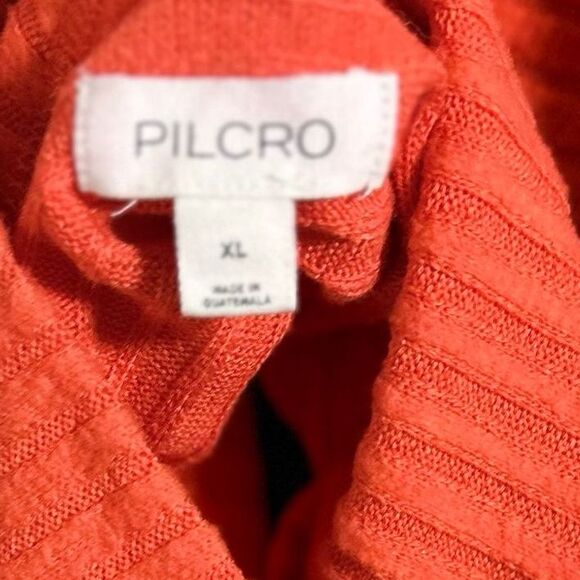 Pilcro Women's Mock Neck Dolman Sleeve Ribbed Orange Cropped Sweater Size XL - Picture 8 of 11